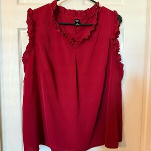 SHEIN Red Ruffled Blouse
